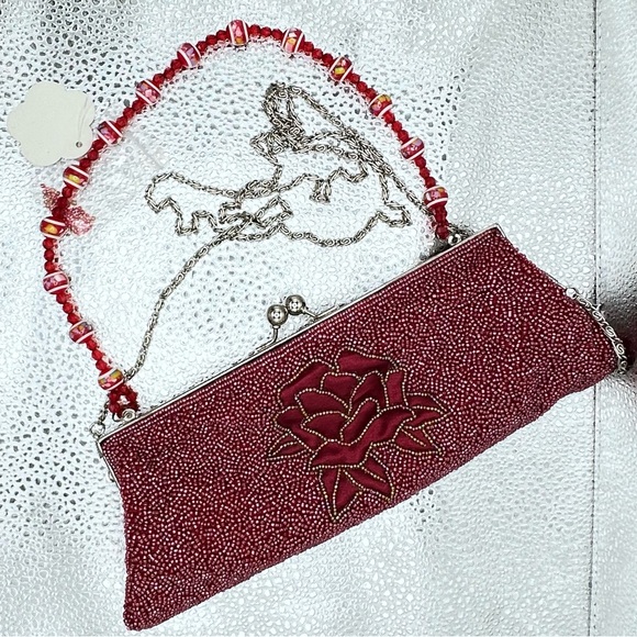 New Vintage style beaded clutch bag - Picture 4 of 5